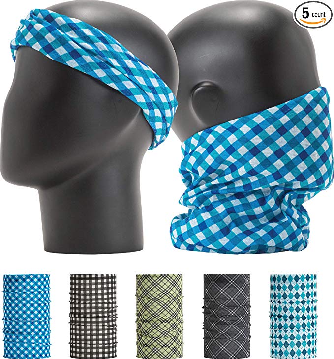 LEEVO Pattern Bold Headwear Scarf Boho Headband Wrap Shield Neck Gaiter Bandana