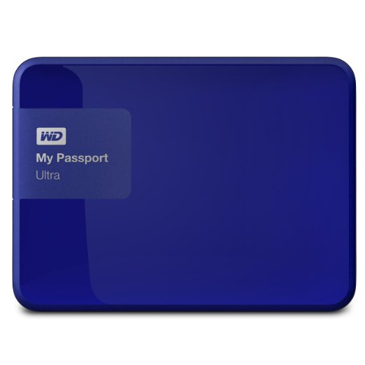 Western Digital 1TB  My Passport Ultra USB 3.0 Secure Portable External Hard Drive, Blue (WDBGPU0010BBL-NESN)