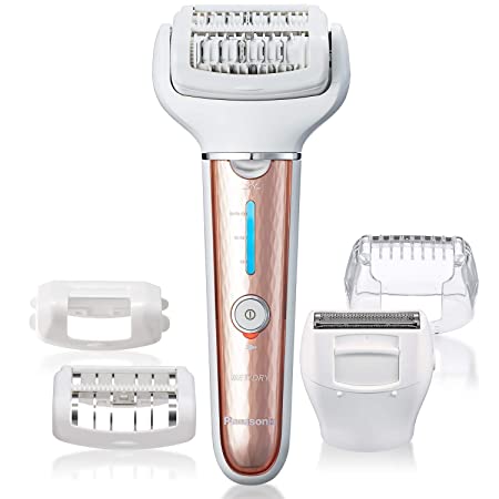 Panasonic Cordless Shaver & Epilator For Women With 5 Attachments, Gentle Wet/Dry Hair Removal for Legs, Underarms, Bikini, Face, ES-EL7A-P