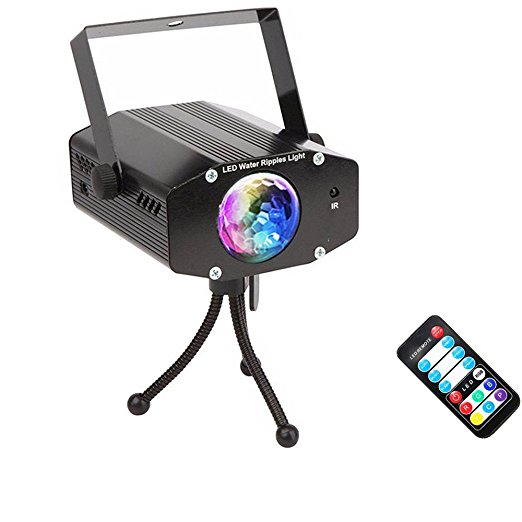 Strobe Lights,SOLMORE 7 Color Water Ripples Projector Light Ocean Wave Lamp LED Stage Lights Disco Dj Light ,Sound Activated Party Lights with Remote for Party KTV Theater Home Clubs Bar Wedding