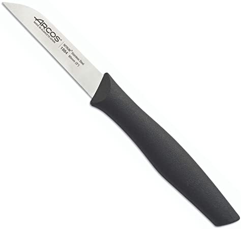 ARCOS Series nova-Peeling Knife-Blade Nitrum Stainless Steel 80 mm (3.15 Inches) -Handle Polypropylene Black Colour, 18/8, 20 cm