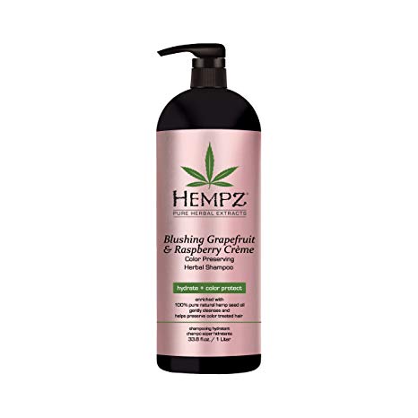 Hempz Blushing Grapefruit & Raspberry Creme Color Preserving Herbal Shampoo, 33.8 Ounce