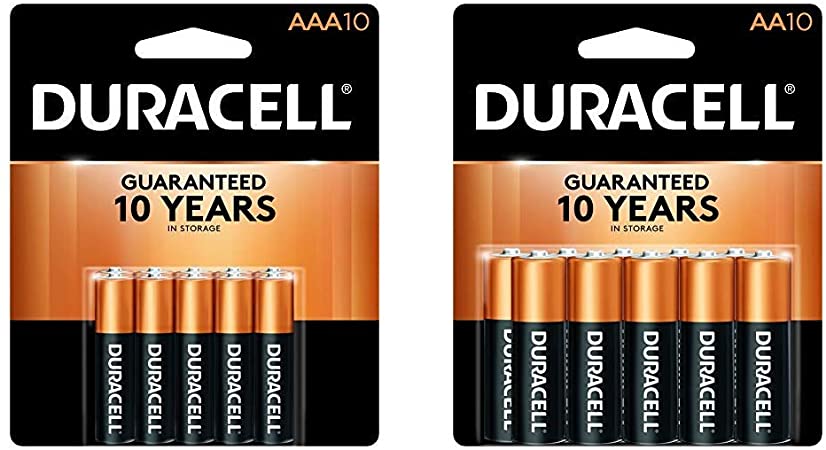 Duracell - CopperTop AAA Alkaline Batteries - long lasting, all-purpose Triple A battery for household and business - 10 count & CopperTop AA Alkaline Batteries