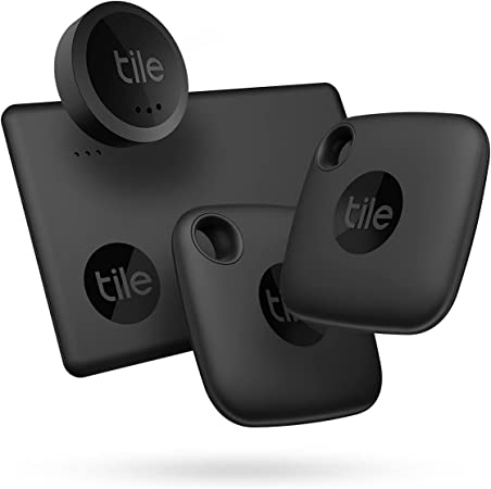 Tile Mate Essentials (2022) 4-Pack (2 Mate, 1 Slim, 1 Stickers)- Bluetooth Tracker & Item Locators for Keys, Wallets, Remotes & More; Easily Find All Your Things.