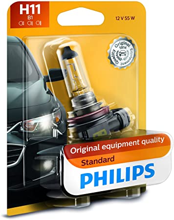 Philips 12362B1 H11 Standard Halogen Replacement Headlight Bulb, 1 Pack