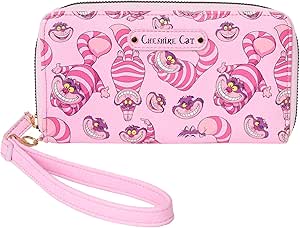 Disney Wallet Wristlet Zip Clutch Faux Leather (Cheshire Cat Pink)