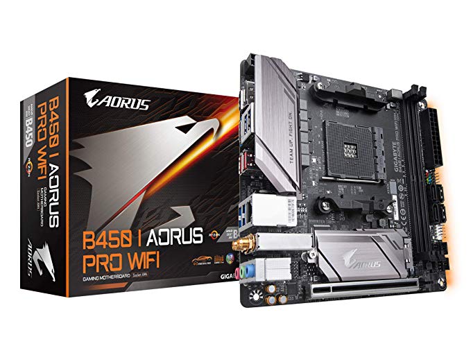 GIGABYTE B450 I AORUS PRO WiFi (AMD Ryzen AM4 /M.2 Thermal Guard with Onboard WiFi/HDMI/DP/USB 3.1 Gen 2/Mini ITX/Motherboard)