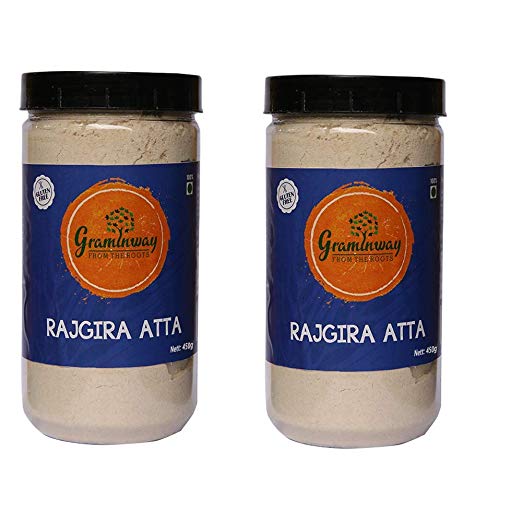 Graminway Rajgira Atta | Amaranth Flour | Ramdan Whole Grain Gluten Free Healthy Flour, 450 gm (Pack of 2)
