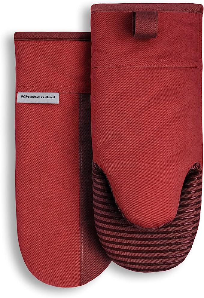 KitchenAid Beacon Two-Tone Non-Slip Oven Mitt Set, Smoked Paprika, 5.75"x13", 2 Piece