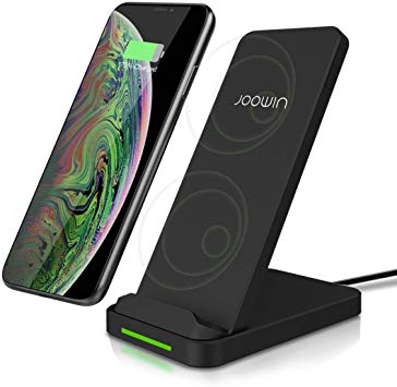 Fast Wireless Charger, JOOWIN Qi-Certified Wireless Charging Stand 7.5W for iPhone 11/11 Pro/11 Pro Max/Xs MAX/XS/XR/X/8/8 Plus, 10W for Samsung Galaxy S10 /S10/S9 /S9/S8/ Note 10 /10/9/8 and More