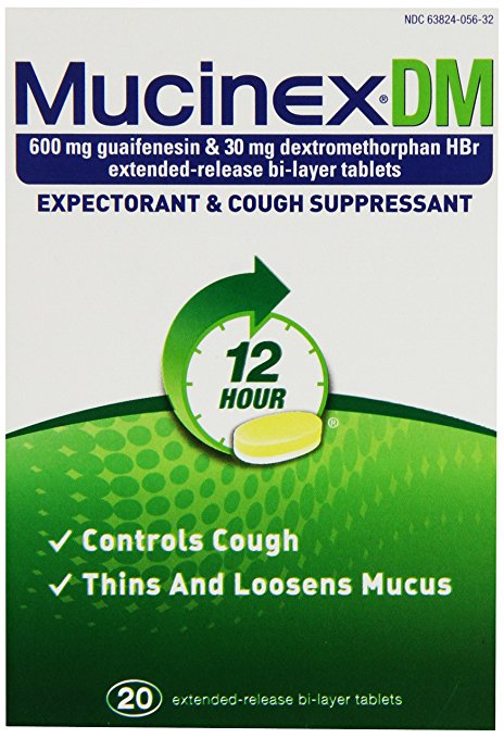 Mucinex DM 12 Hour Expectorant and Cough Suppressant Bi-Layer Tablets, 20 Count