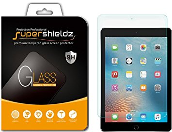 Apple iPad Air / Air 2 Tempered Glass Screen Protector, Supershieldz Anti-Scratch, Anti-Fingerprint, Bubble Free, Lifetime Replacement Warranty