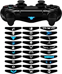 eXtremeRate 30 pcs/set Light Bar Decal Stickers Skins for Playstation 4 PS4 PS4 Slim PS4 Pro Controller- Mix Design