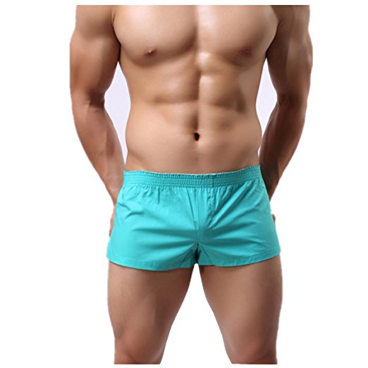 NECOA Men's Solid Color Cotton Low Rise Boxer Shorts