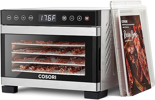 COSORI Food Dehydrator for Jerky, 176°F Temperature Control, 5 Stainless Steel Trays Dryer Machine, 4 Presets, 48H Timer, for Dog Treats, Meat, Fruit, Veggies, Snacks, deshidratador de alimentos