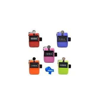 Bluecell Assorted Color Handheld Tally Counter 4 Digit Display for Lap/Sport/Coach/School/Event (Pack of 5)