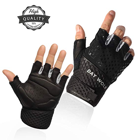New Full Finger Workout Gloves Gym Exercise Half Finger Fitness Gloves Heavy Weight Lifting Leather Palm Protection Strong Grip Padded Quality Breathable Comfort Gloves Cross Training Men Women
