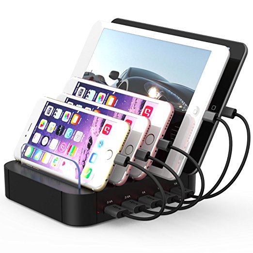 Milletech Multi-Port USB Charging Station, 5 USB Power Outlet Charger Stand