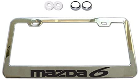 Mazda 6 Chrome License Plate Frame w/ Screw Covers