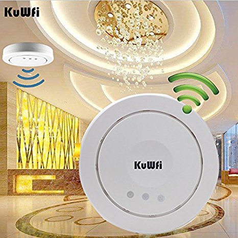KuWFi 300Mbps Ceiling AP WIFI router Wireless Access Point POE Router Ceiling Mount PoE Access Point Repeater build in 5dBi antenna VLAN & PoE Support access point network bridge UK POE Adapter