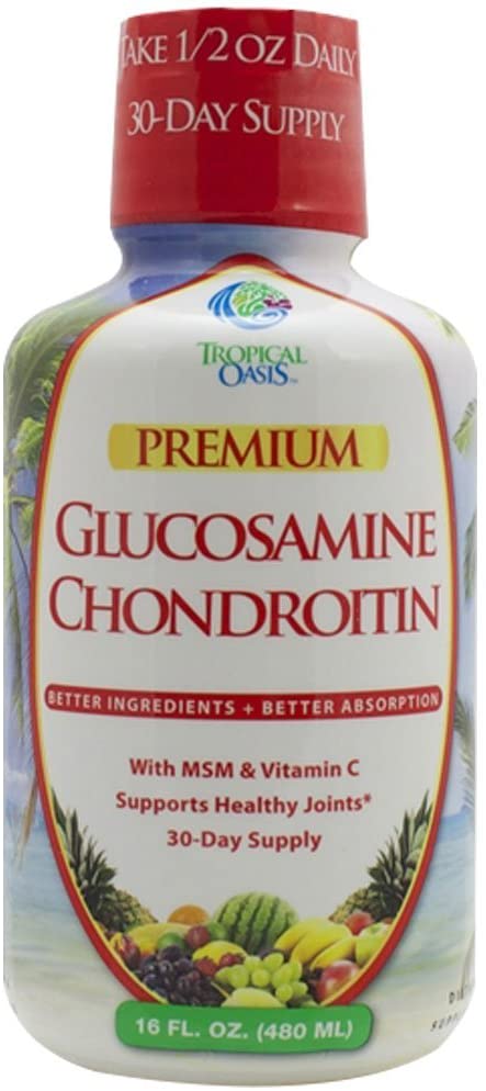 Tropical Oasis Liquid Glucosamine Chondroitin w/ MSM and Vitamin C for maximum absorption (16 oz) Liquid