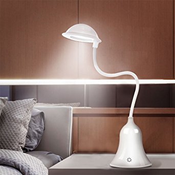 Anpress Cute Mushroom LED Desk Lamp Table Lamps, Touch Sensor Control Bedroom Lamps, 3 Levels of Dimmable Brightness Book Light, USB Rechargeable Baby Nightlight