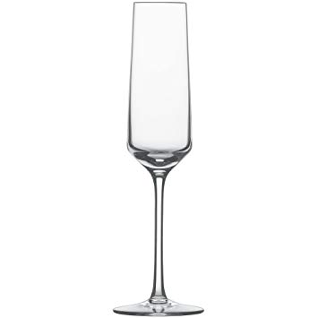 Schott Zwiesel Tritan Crystal Glass Pure Stemware Collection Champagne Flute with Effervescence Points, 7.1-Ounce, Set of 6