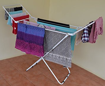 PAffy Expanding Clothes Drying Stand - Three Way Folding - Red & White Colour Conbination