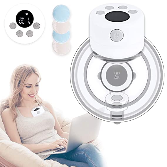 Wearable Electric Breast Pumps Hands Free Breastpump Wireless Breastfeeding Pump Silent Breast Milk Extractor for Travel and Home Breast Pumps with Strong Suction