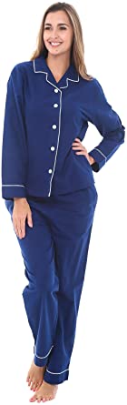 Alexander Del Rossa His and Hers Lightweight Flannel Pajamas, Long Button Down Cotton Pj Set