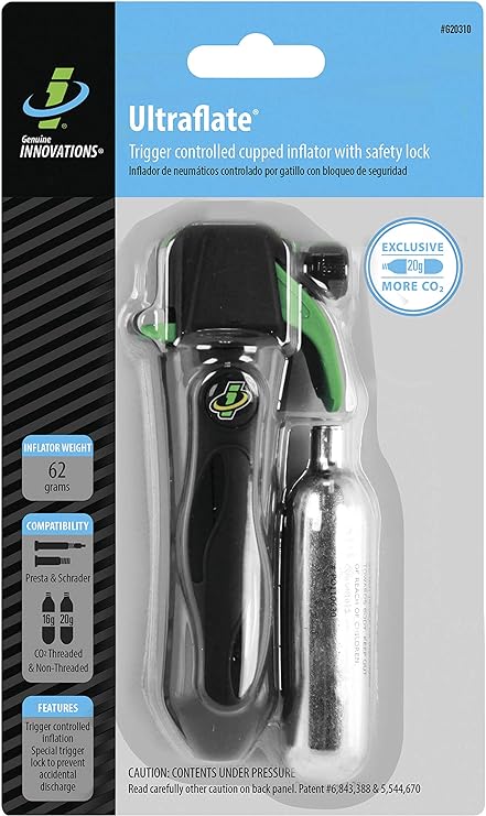 Genuine Innovations, Ultraflate Plus, CO2 inflator with 20g Cartridge