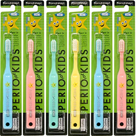 Dr. Collins Perio for Kids Toothbrush 6 Pack Assorted Colors