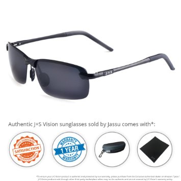 J+S Ultra Lightweight Men's Rimless Sports Sunglasses, Polarized, 100% UV protection