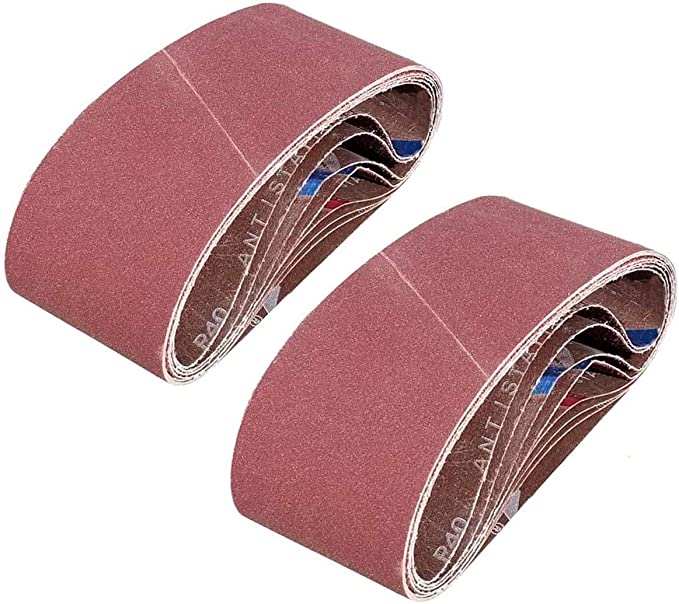 SACKORANGE 15 PCS 4 x 24 Inch Sanding Belts | 400 Grit Aluminum Oxide Sanding Belt | Premium Sandpaper for Portable Belt Sander (400 Grit)