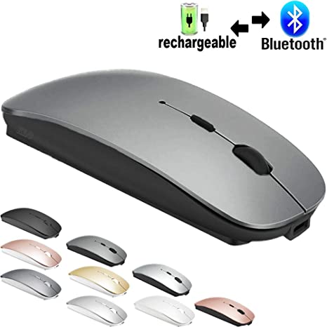 Bluetooth Mouse for MacBook pro/MacBook air/Laptop/iMac/ipad, Wireless Mouse for MacBook pro MacBook Air/iMac/Laptop/Notebook/pc (Bluetooth Mouse/Grey)