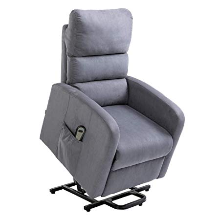 Homegear Microfiber Power Lift Recliner Chair with Electric Recline and Remote Charcoal