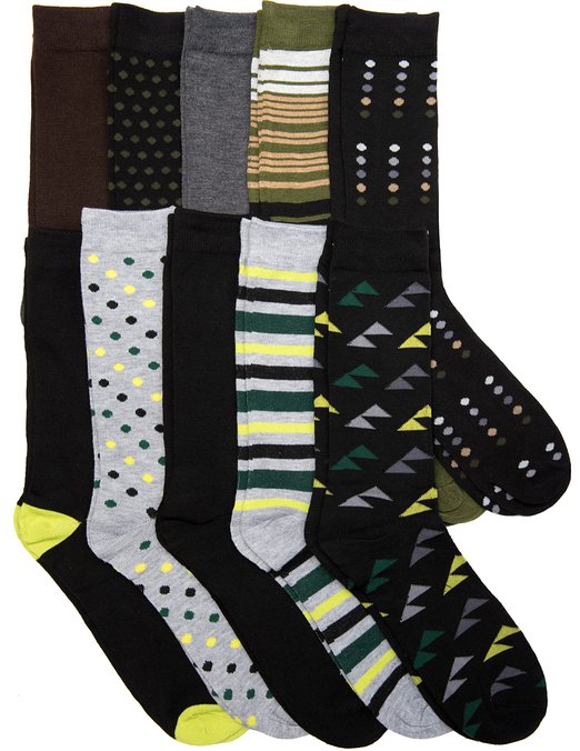 10 Pack John Weitz Men's Dress Socks