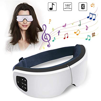 Eye Massager with Heating and Air Pressure, Foldable and Portable Eye Care Massager for Eye Fatigue Relief, Eye Therapy Massager for Improving Blood Circulation and Sleep Quality