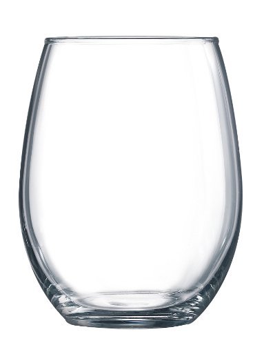 Luminarc 15 Ounce Stemless White and Red Wine Glasses, Set of 12 Tumbler Glasses Set. Best Wine Goblet Glasses Bulk.