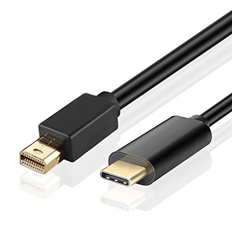 TNP USB Type C (USB-C) to Mini Displayport mDP 4K Adapter Cable (6FT) - USB-C 3.1 Male to Mini Displayport mDP Ultra HD UHD 4K 1080P Video Audio AV Adaptor Converter Cable Wire Cord Plug Connector