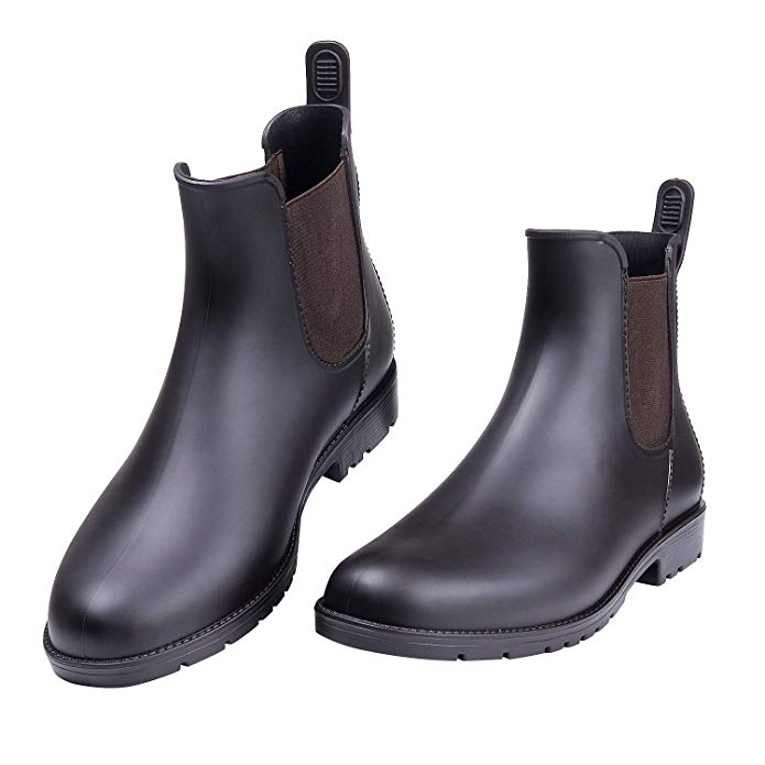 Asgard Women's Short Rain Boots Waterproof Slip On Ankle Chelsea Booties