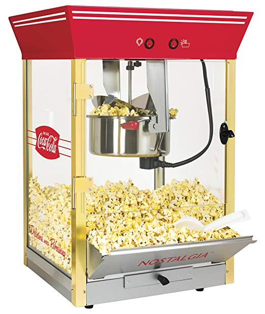 Nostalgia CCP610CKTOP Coca-Cola Kettle Popcorn Maker, 8 oz, Red