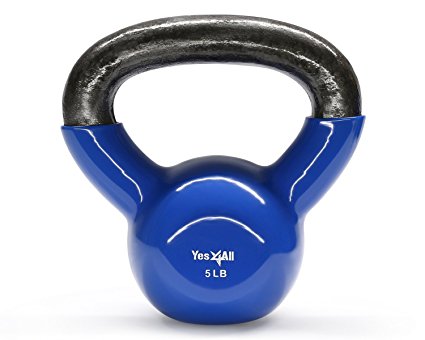 Yes4All Single Vinyl Coated Kettlebell Great quality for Cross Training, MMA Training, Home Exercise, Fitness Workout