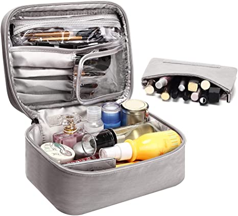 Travel Cosmetic Bag Portable Makeup Bruches Case Waterproof Toiletries Organizer Bag With An Extra Removable Zipper Pouch