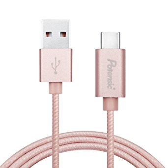 Potensic Type C USB 2.0 1M Adapter Charger Cable with Reversible Connector for New Macbook 12 inch, ChromeBook Pixel, Nokia N1 Tablet and Other Devices-Rose Gold