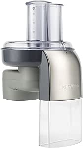 Kenwood AT340 Râpe Eminceur 7 Disques Inox brossé pour robot Chef et Major, Acier inoxydable ,Gris