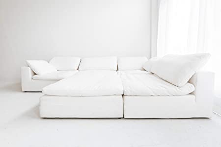Restoration Hardware Style Cloud Modular Sectional Down (Luxe Armless, White)