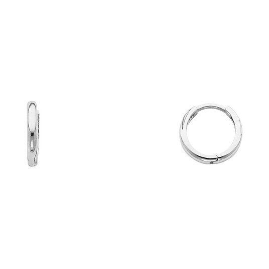 14k Yellow OR White Gold 1.5mm Thickness Huggie Earrings (8 x 8 mm)