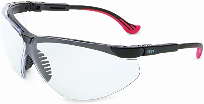 Uvex by Honeywell Genesis XC Safety Glasses, Black Frame with Clear Lens & Dura-Streme Anti-Fog/Anti-Scratch Coating (S3300D)