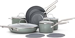 Calphalon® Ceramic Nonstick 12-Piece Cookware Set, Silver Ash